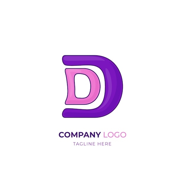 Free Vector hand drawn dd logo design template