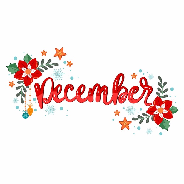 Free Vector hand drawn december lettering