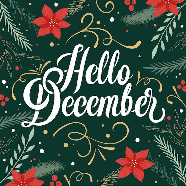 Free Vector hand drawn december lettering