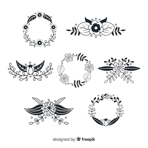 Free Vector hand drawn decoration element collection