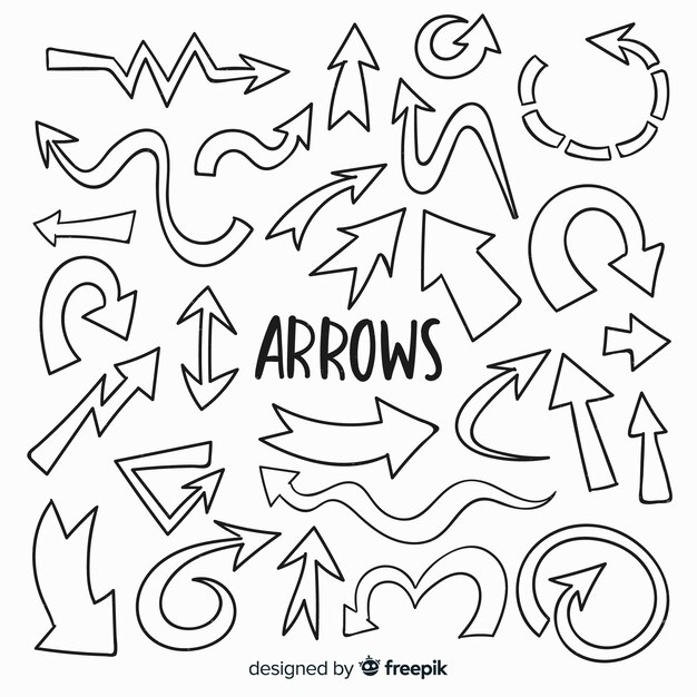 Hand drawn decorative arrow collection