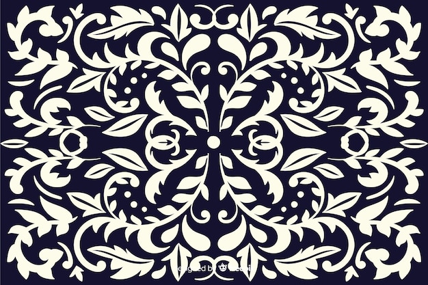 Hand drawn decorative damask background