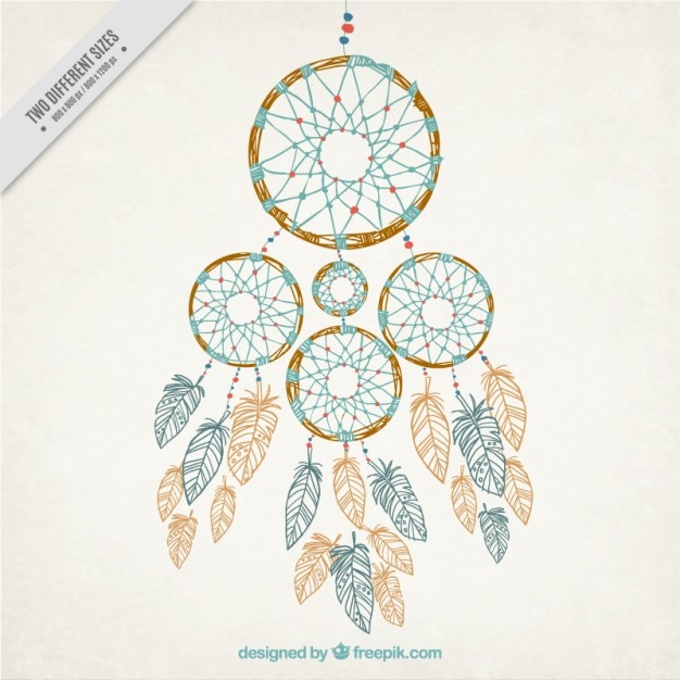 Free Vector hand drawn decorative dream catchers background