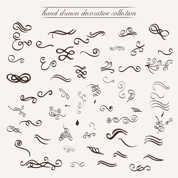 Hand drawn decorative elements collection