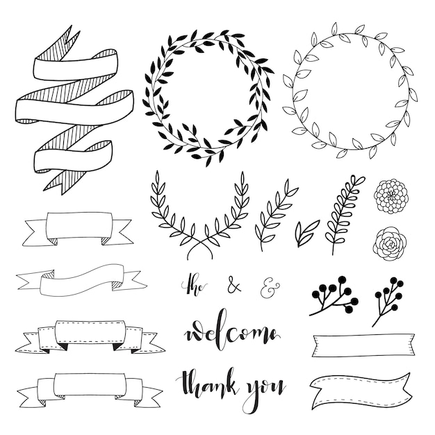 Hand drawn decorative elements