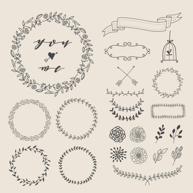 Free Vector hand drawn decorative elements