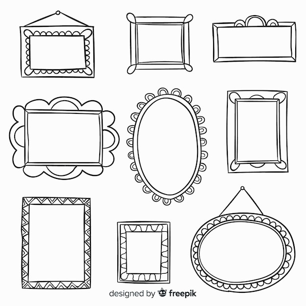 Hand drawn decorative frame collection