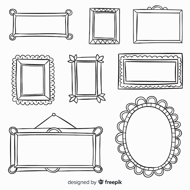 Hand drawn decorative frame collection