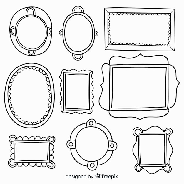 Hand drawn decorative frame collection