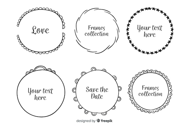 Hand drawn decorative frame collection