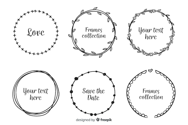 Hand drawn decorative frame collection