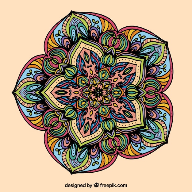 Free vector hand drawn decorative mandala background