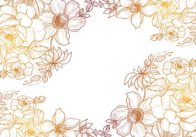 Hand drawn decorative sketch floral background