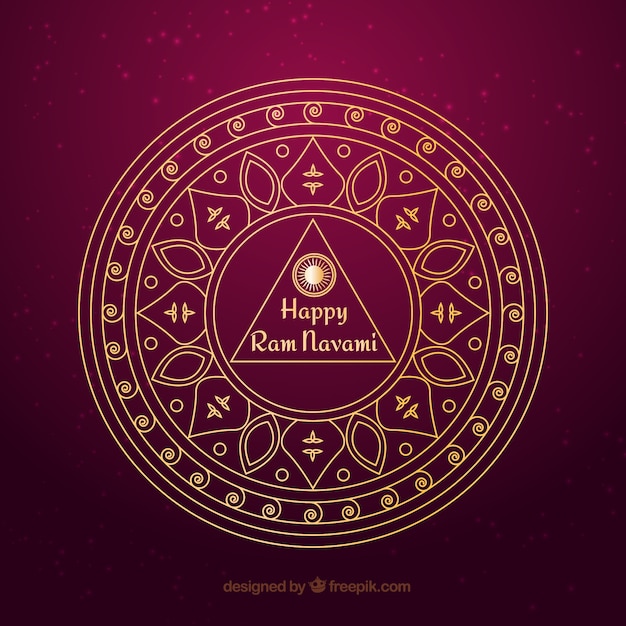 Free Vector hand drawn decorative symbol ram navami