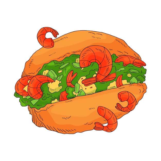 Free Vector hand drawn delicious acarajé illustration