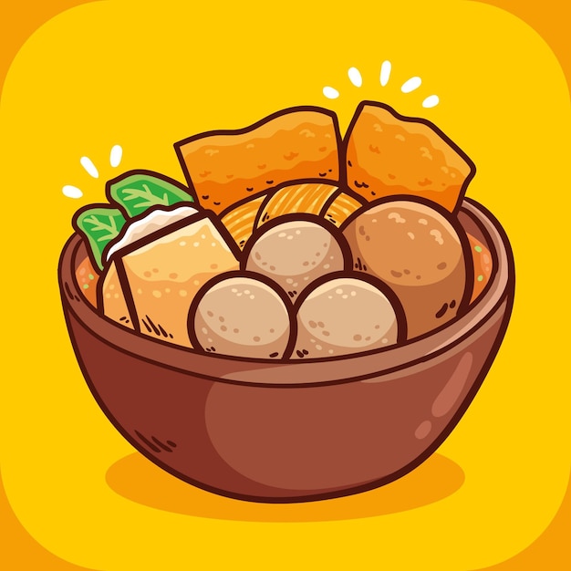 Hand drawn delicious bakso