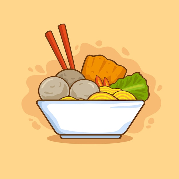 Free Vector hand drawn delicious bakso