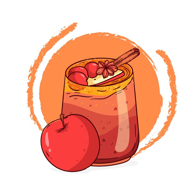 Hand drawn delicious cider illustration