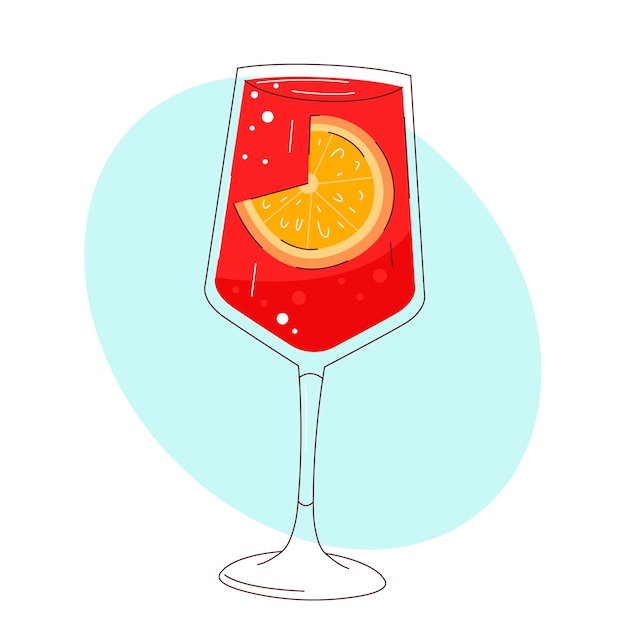 Free vector hand drawn delicious cocktail glass