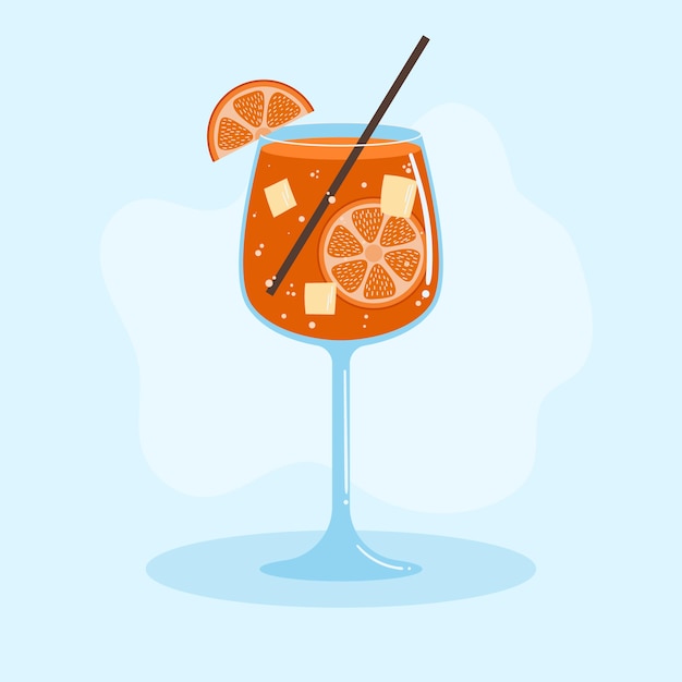 Free vector hand drawn delicious cocktail with orange