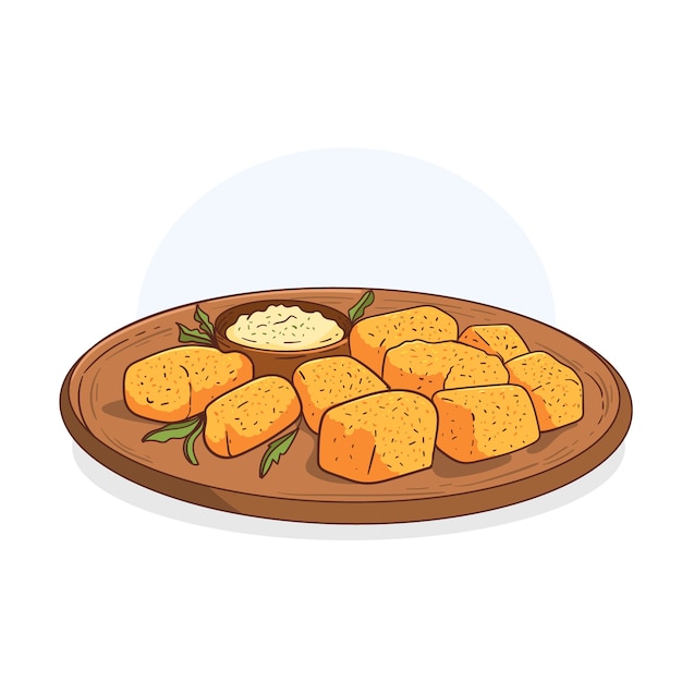 Free Vector hand drawn delicious croquetas illustration