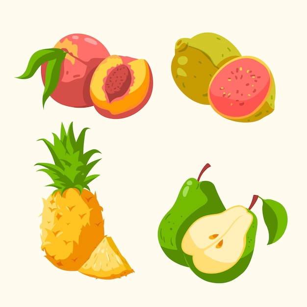 Hand drawn delicious fruit collection