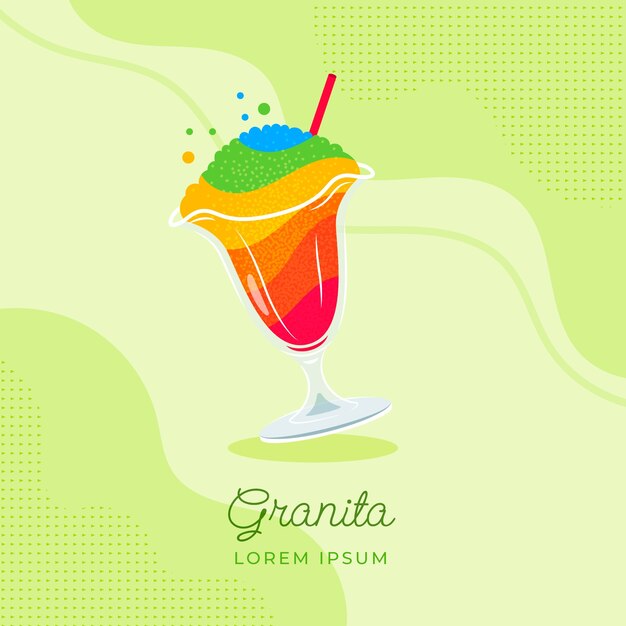 Hand drawn delicious granita illustration