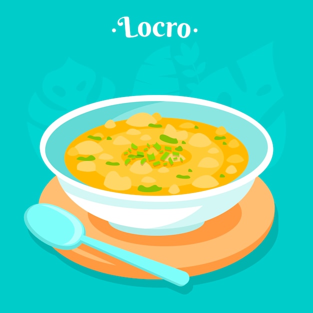 Hand drawn delicious locro illustration