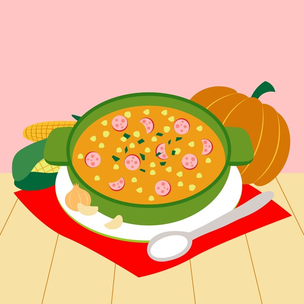 Hand drawn delicious locro illustration