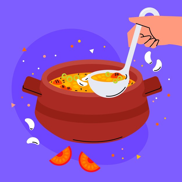 Hand drawn delicious locro illustration