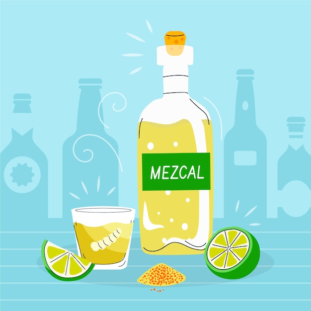 Free Vector hand drawn delicious mezcal illustration