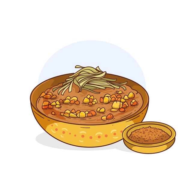 Free Vector hand drawn delicious pozole illustration