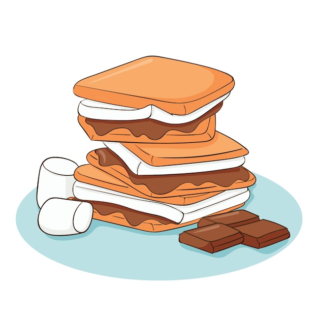 Free Vector hand drawn delicious  s'more illustration