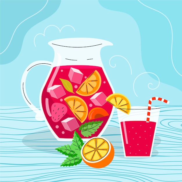 Free Vector hand drawn delicious sangria illustration