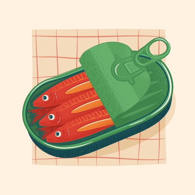 Free Vector hand drawn delicious sardine illustration