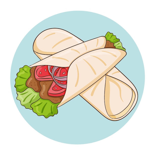 Free Vector hand drawn delicious shawarma illustration