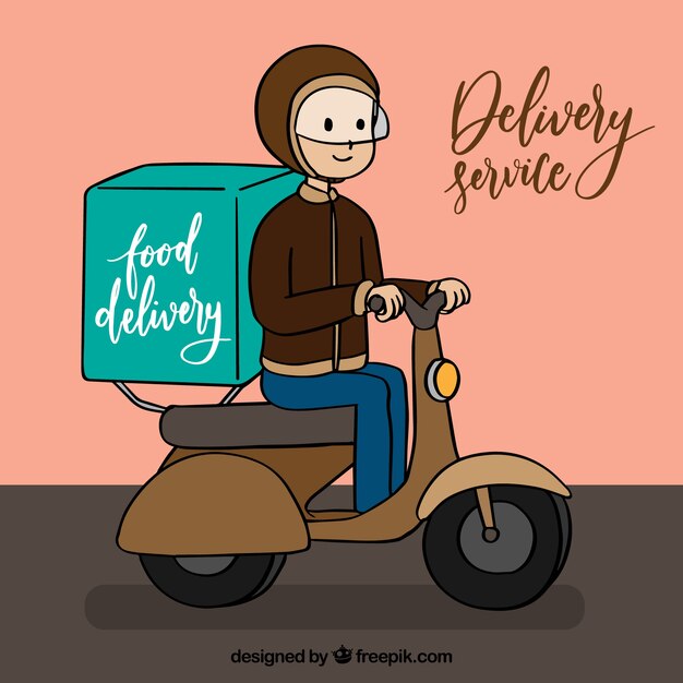 Hand drawn delivery service concept