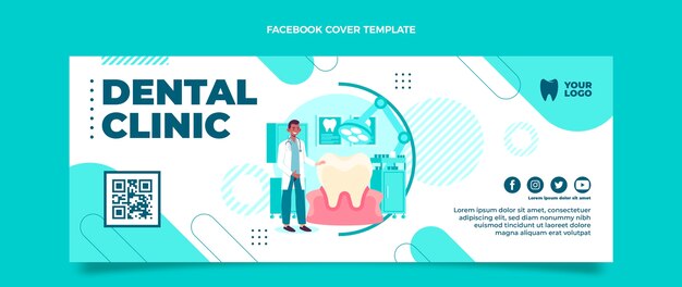 Hand drawn dental clinic facebook cover