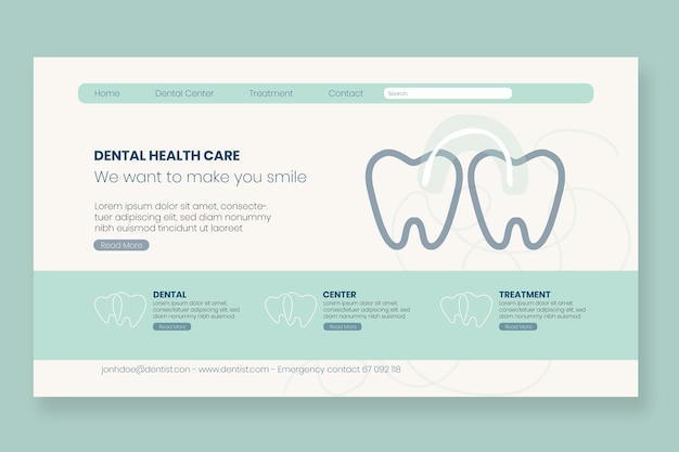 Free Vector hand drawn dental clinic landing page