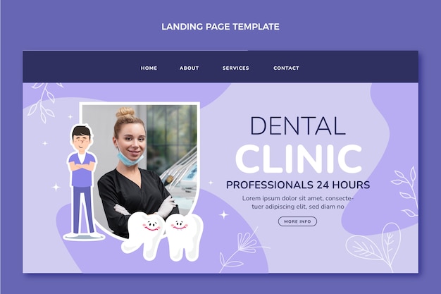 Hand drawn dental clinic landing page