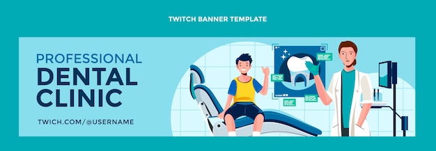 Hand drawn dental clinic twitch banner