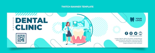 Hand drawn dental clinic twitch banner