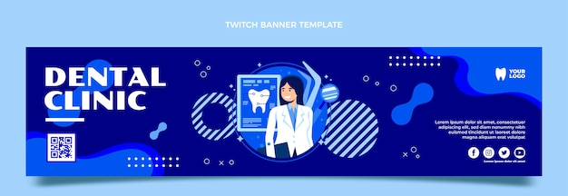 Hand drawn dental clinic twitch banner