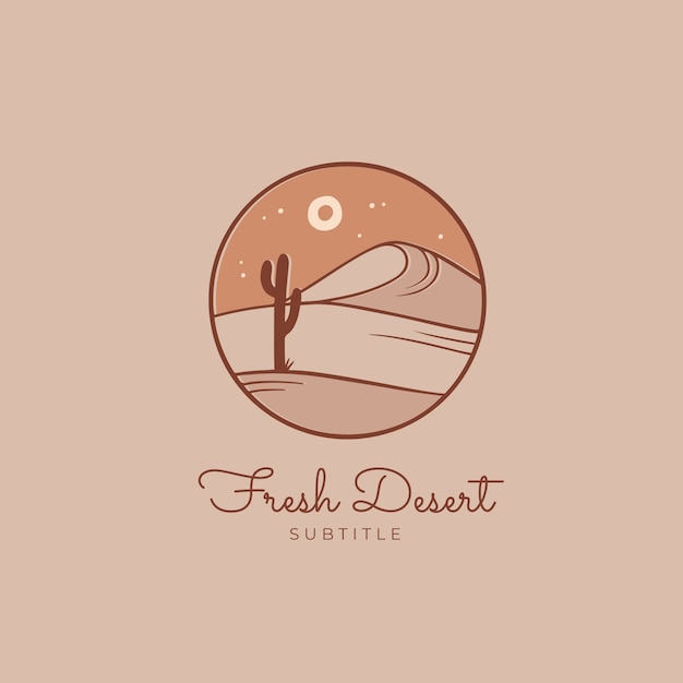 Hand drawn desert logo design