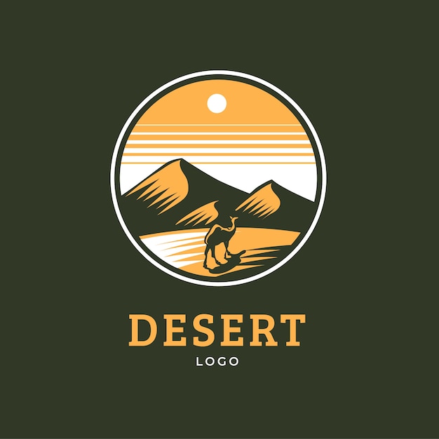 Hand drawn desert logo template