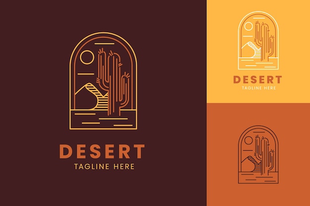 Free Vector hand drawn desert logo template