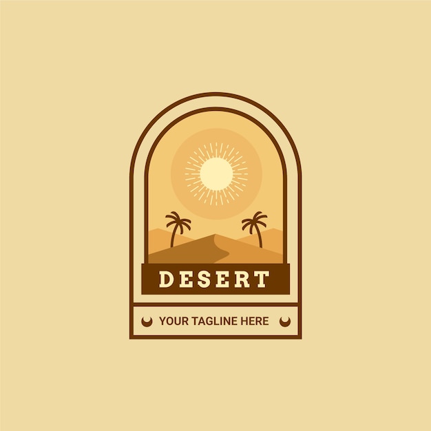 Free Vector hand drawn desert logo template