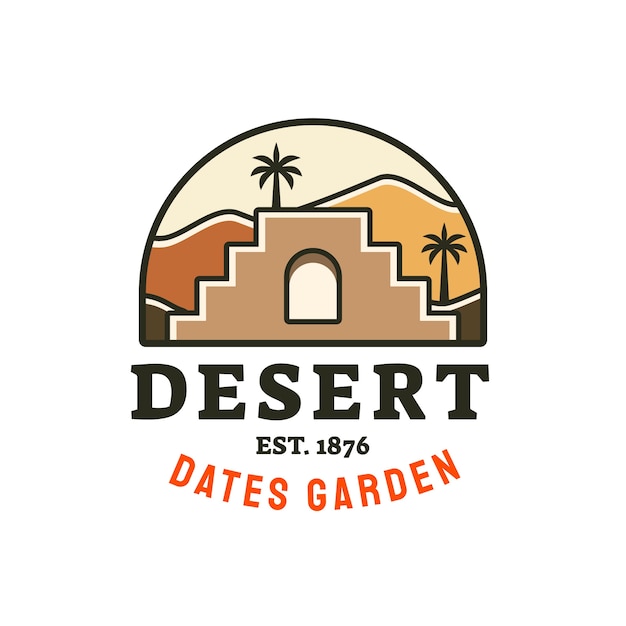 Hand drawn desert logo template