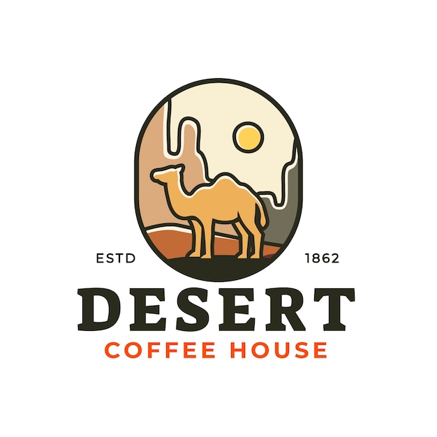 Hand drawn desert logo template