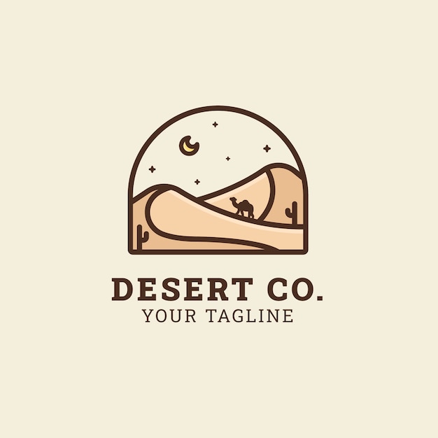 Hand drawn desert logo  template